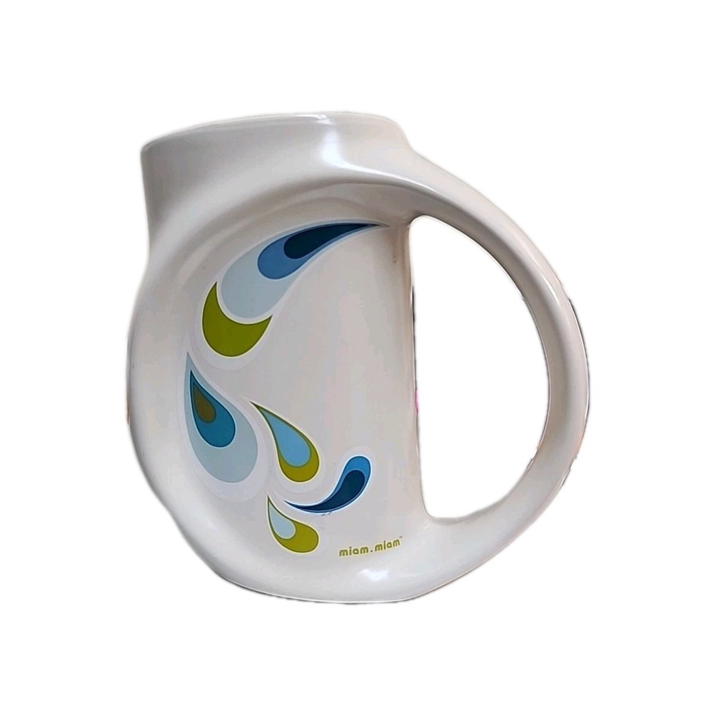 Sugar Milk Mug By Alex Silow White Aqua Blue Rain Drop Interior miam miam